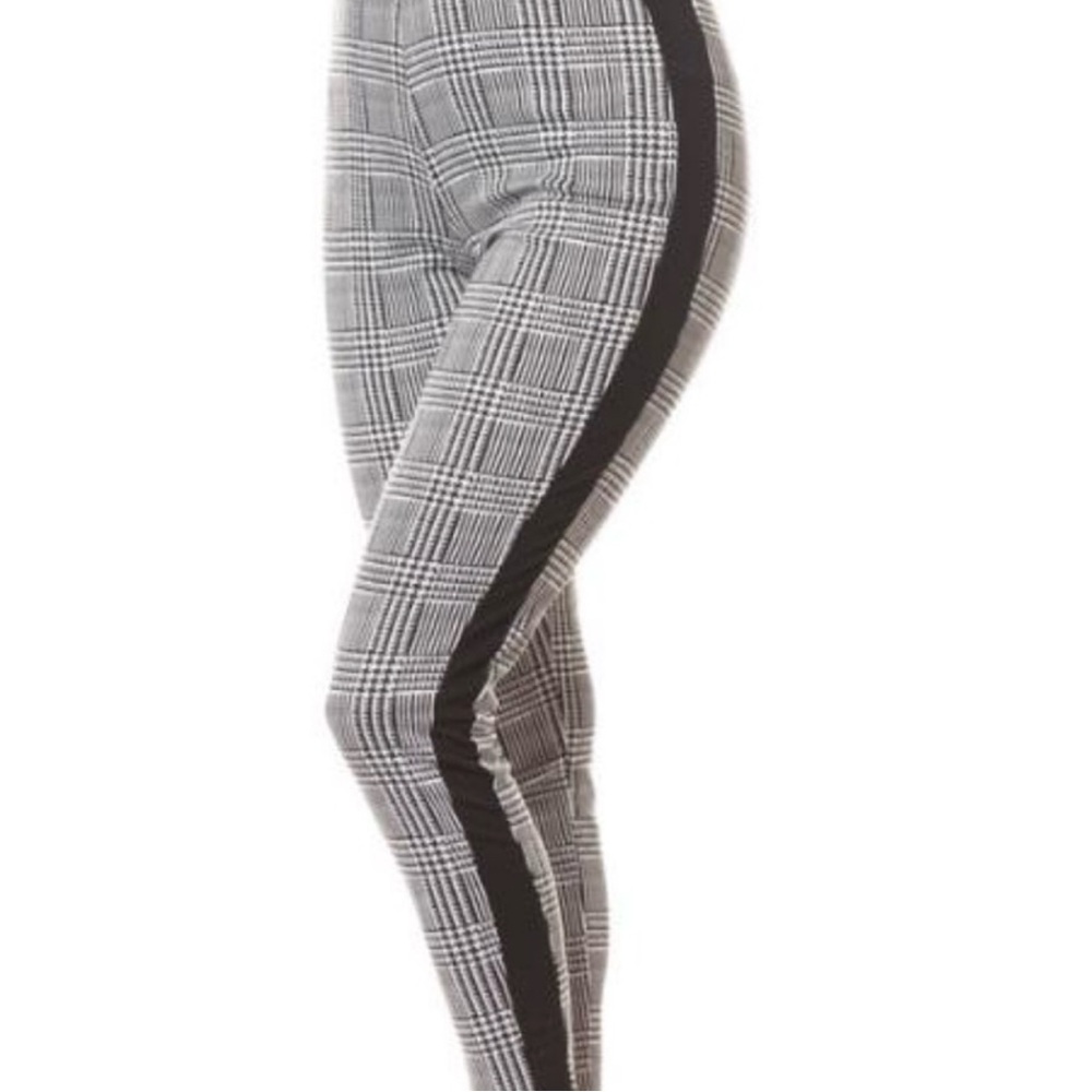 Belita Collection Women's Side Striped Plaid Skinny Pants Black & White Size S - Picture 8 of 10